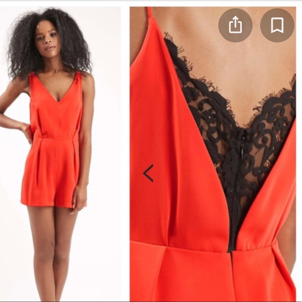Topshop lace back romper